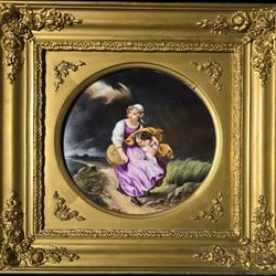 Nice Original Fired Enamel Painting On Porcelain 