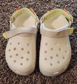Pre-owned Crocs Classic All-Terrain Clogs White Sandals, Women's Size 8 / W8, Excellent, Clean Cond