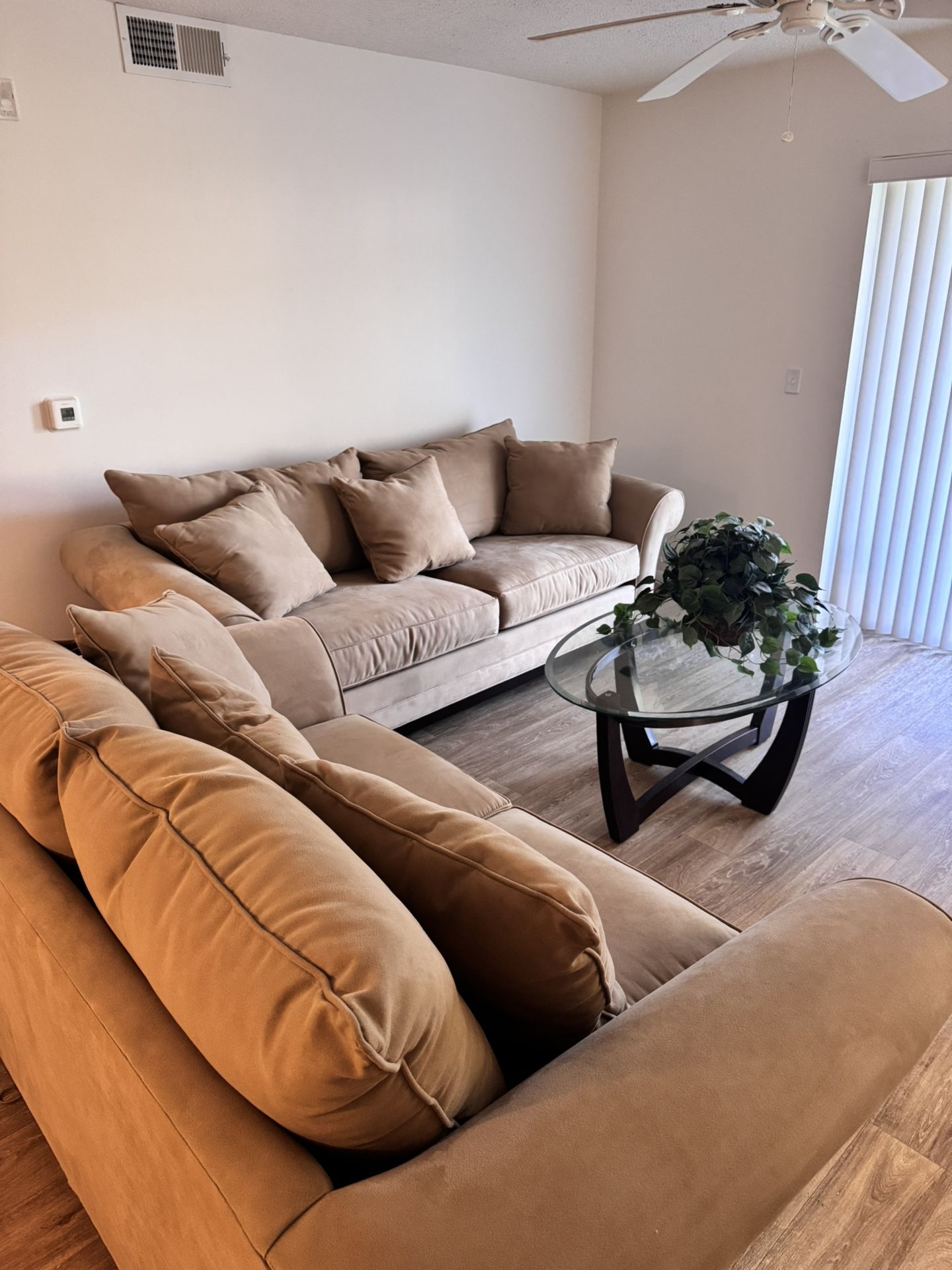 Sofa And Loveseat, Brown, Cindy Crawford