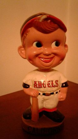 Vintage California Angels Bobblehead - Some damage, face has a crack, etc