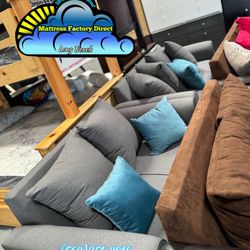 Sofa Couch Grey 3 Seater & 2 Seater 