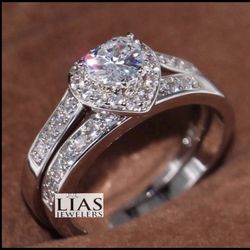 New 18k White Gold Wedding ring Set 