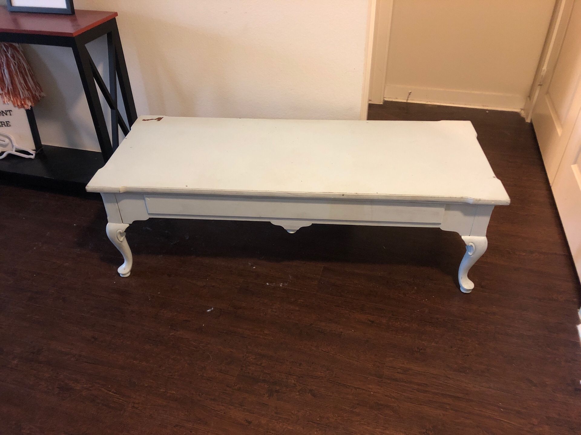 Primed antique coffee table