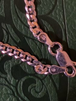 Silver Cuban Link Chain Necklace