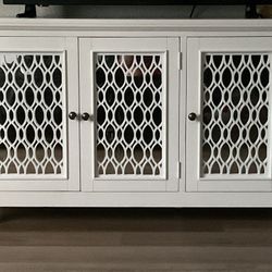  54" Luxury Mirrored Accent Storage Cabinet