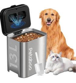 Vacuum-Sealed Stainless Steel Pet Food Storage Container (13L)