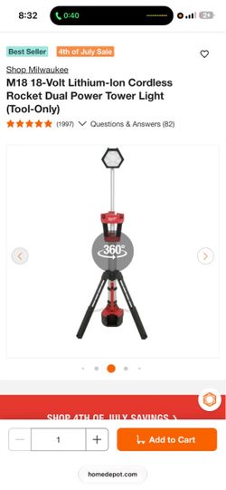 New Milwaukee Rocket flood light with battery