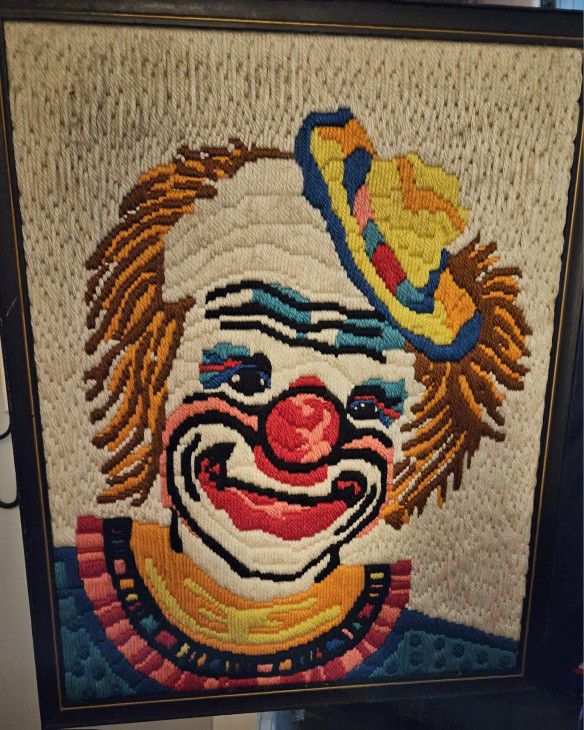 Vintage Crochet "BOBO" PICTURE SZ.16X 20