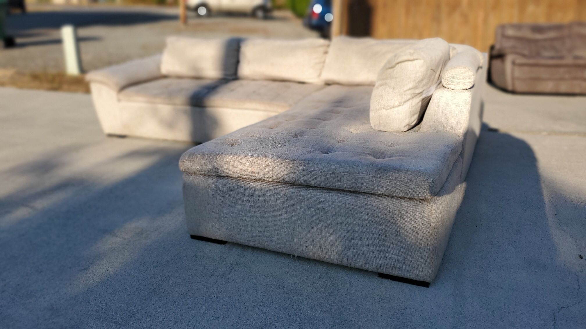 Off White L Shaped Sectional Couch “WE DELIVER”