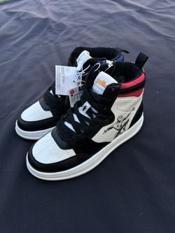 Zara x Marvel Spiderman Side Zip Shoes Youth Sz 1 White Black Trainers Sneakers