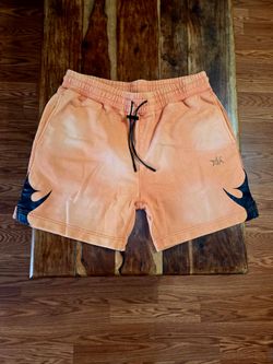 RtA Men's 'Clyde Orange' Western Cotton Drawstring Shorts. Size X-Large