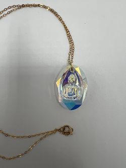 Buddha Crystal Necklace Gold Plated