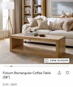 Brand New - Pottery Barn white Oak coffee table