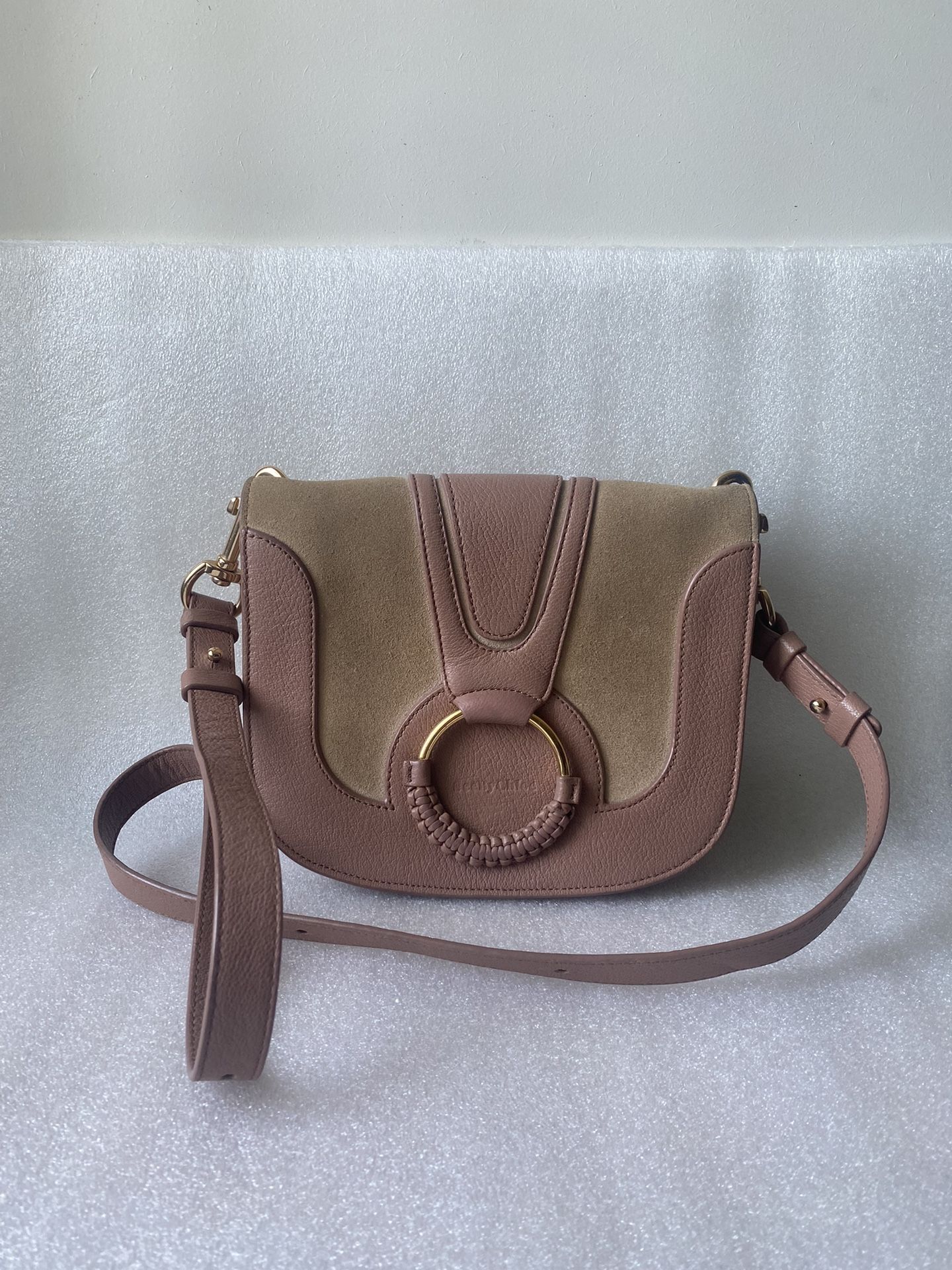 SEE BY CHLOE Hana Leather Suede Shoulder Bag crossbody missing charm