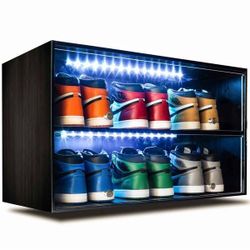 Sneaker Throne Shoe Storage/Display Cases w/ LED Lights (Stackable Set of 3)