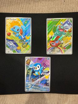 Pokemon, Squirtle, Bulbasaur, Piplup. Mega Evolution Promo