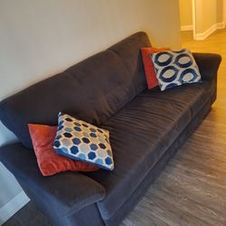 Dark Blue Couch W/ Cushions