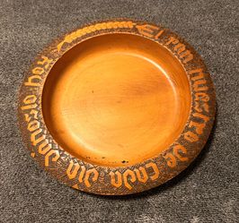 Vintage Hand-Carved Wooden Bread Bowl Spanish Daily Bread Platter Folk Art