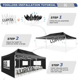 10x20 Waterproof Easy Up Canopy Tent With Side Walls Gazebo Wedding Party Pop Up Tent Canopy- (FOR SALE) Carpa