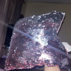 Pink And silver sequin Pillow