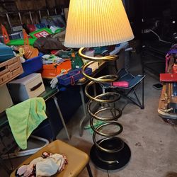 1970s Designer Made Spring Coil Floor Lamp 