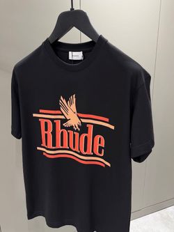 Rhude Graphic T-Shirt – Black/Orange – Brand New
