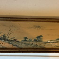 Glass Framed Vintage Landscape