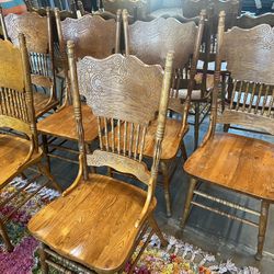 Antique Carved Oak Dining Room  Chairs only 2 Left