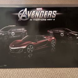 Avengers x Acura Movie Promo Poster MDX TL NSX 36”x24”