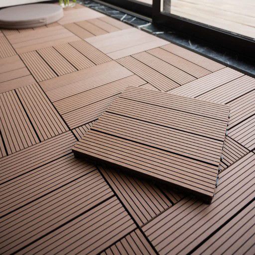 11PCS 12x12’’ Patio Pavers Tiles Interlocking Wood Flooring Deck Tiles Outdoor 11pcs