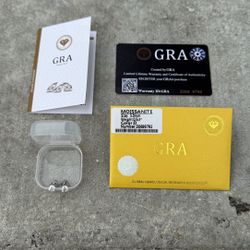 5.0MM Moissanite VVS diamond earrings (PASSES DIAMOND TESTER)