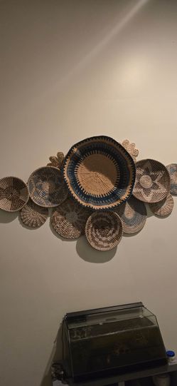 Wall Art. Multiple Wall Discs Woven