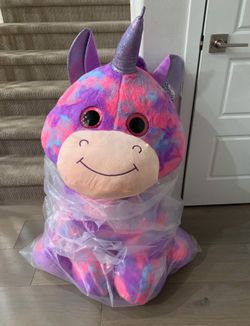 Giant Plush Pink Purple Unicorn Super Soft 39”