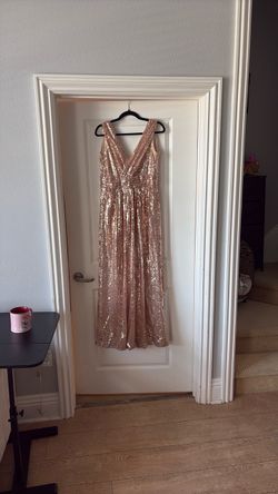 Beautiful Kate Kasin rose gold sequin bridesmaids dress worn one time. Size 6.