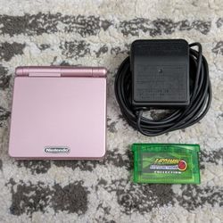 Pearl Pink AGS-101 Nintendo Gameboy Advance GBA SP Bundle! Includes Charger and Game!