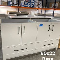 60in X 22in Double Bathroom Vanity Base