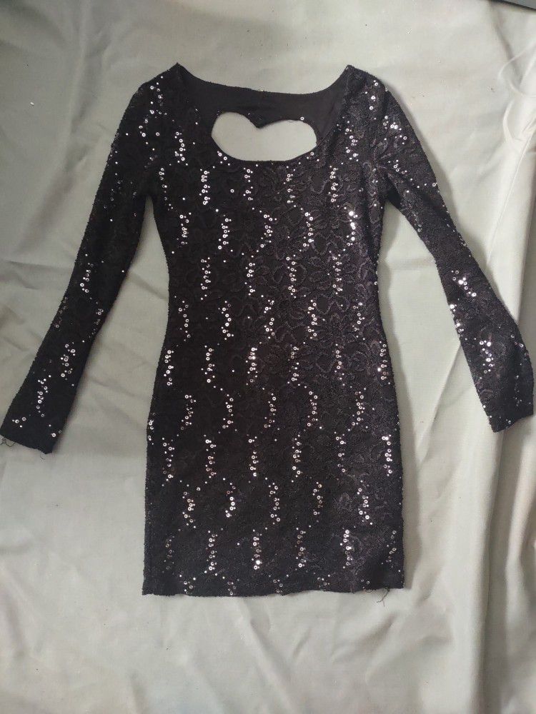 Party Dress Black And Silver Size Medium 