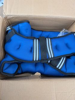 Zeerun Weighted Vest 24 lb - Blue, Adjustable, Reflective Stripes - NEW