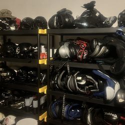 FOOTBALL HELMETS AND SHOULDERPADS AND GEAR 