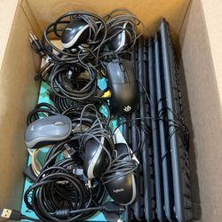 Office Bundle Set: Keyboards, Mice, Headsets, HDMI Cables, Power Cables