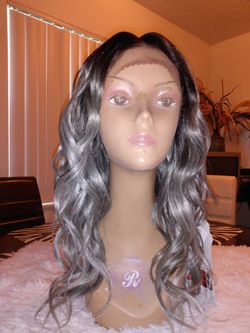 Titanium Color Synthetic Lace Front Wig