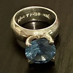 Sterling Silver Ring With Blue Stone