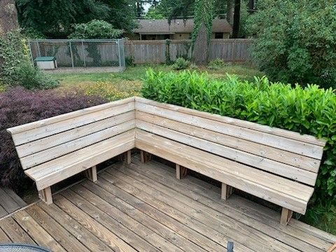 Excellent Condition Vintage Cedar Deck 2 Bench Set! Comes With All Hardware And Mounts!