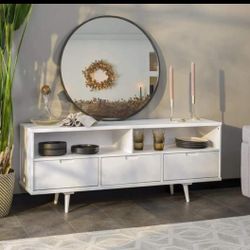 White Mid Century Modern Style TV Entertainment (New in a Box)  