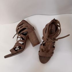 steve madden lace up nude heels