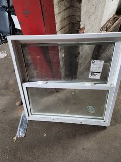 White Vinyl Double Hung Window