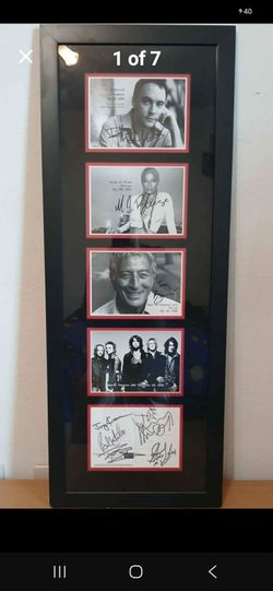 🎶 Aerosmith Dave Matthews Mary J Blige Tony Bennett Autograph Picture Frame 🎶