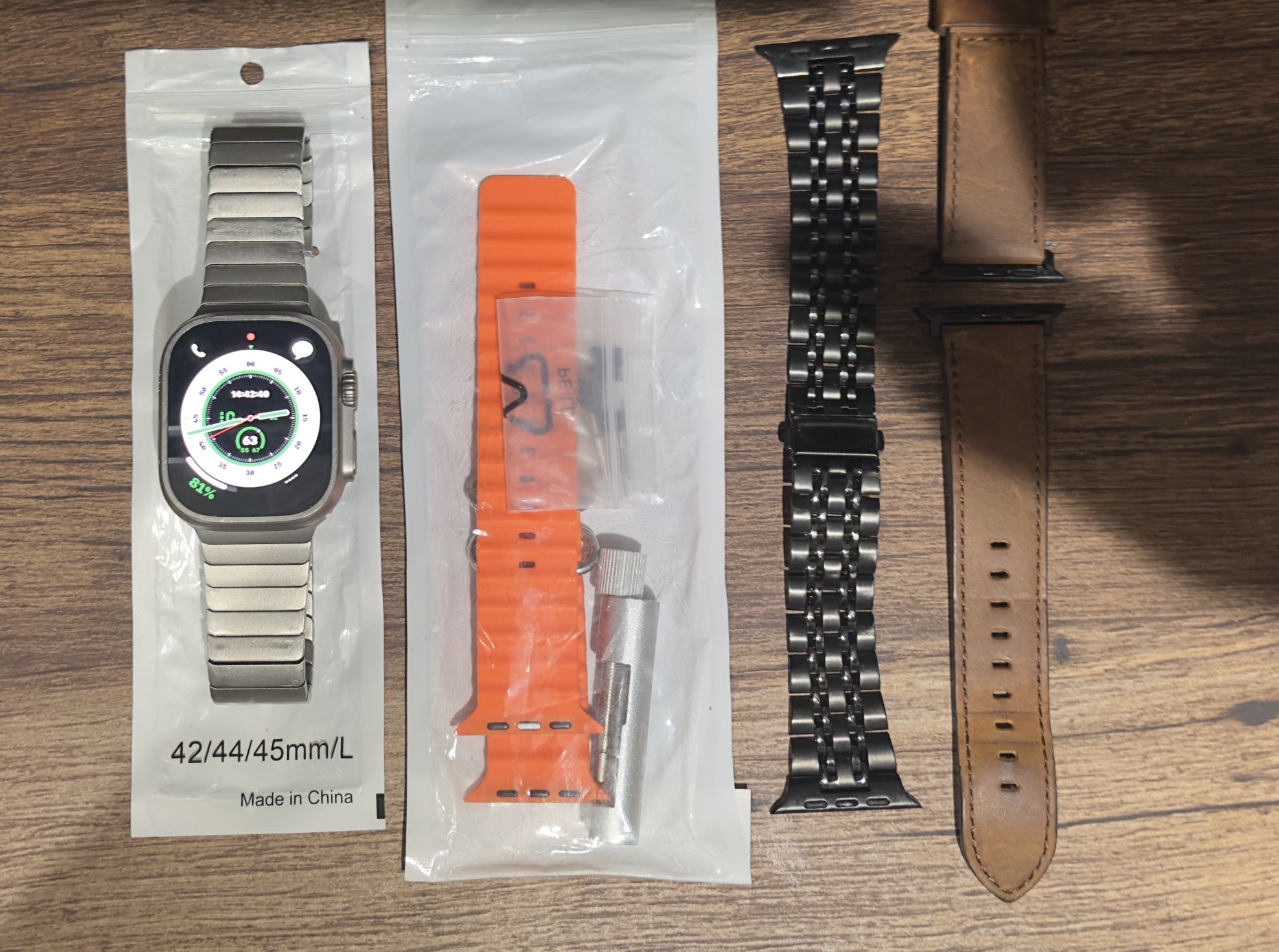 Apple Watch Ultra - 49mm Titanium Case With Different Bands Watch Is Payed Off With Verizon We Can Meet At Any Store To Verify -Superb Condition!