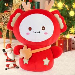 Brandnew 14" Elk Stuffed Animals, Kawaii Stuffed Deer Plush Toy, Cute Pink Deer Plushie Gifts for Girls and Boys, Soft Elk Pillow Plushies for Birthda