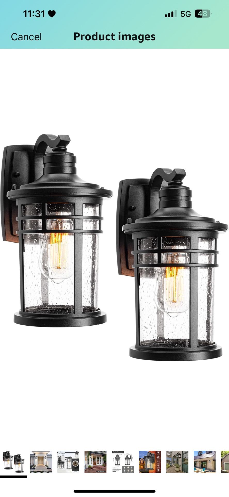 Darkaway Outdoor Porch Lights Wall Mount, Outdoor